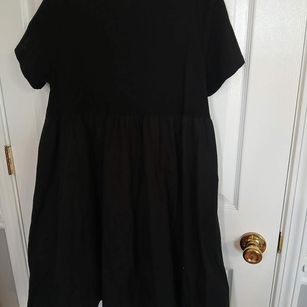 All Row Chic Black A-Line Lagenlook Dress Casual Party Simple SZ Small - Picture 4 of 9